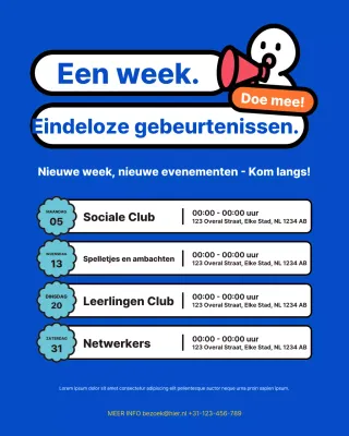 Instagram-bericht over de aankondiging van een Blue Modern-evenement
