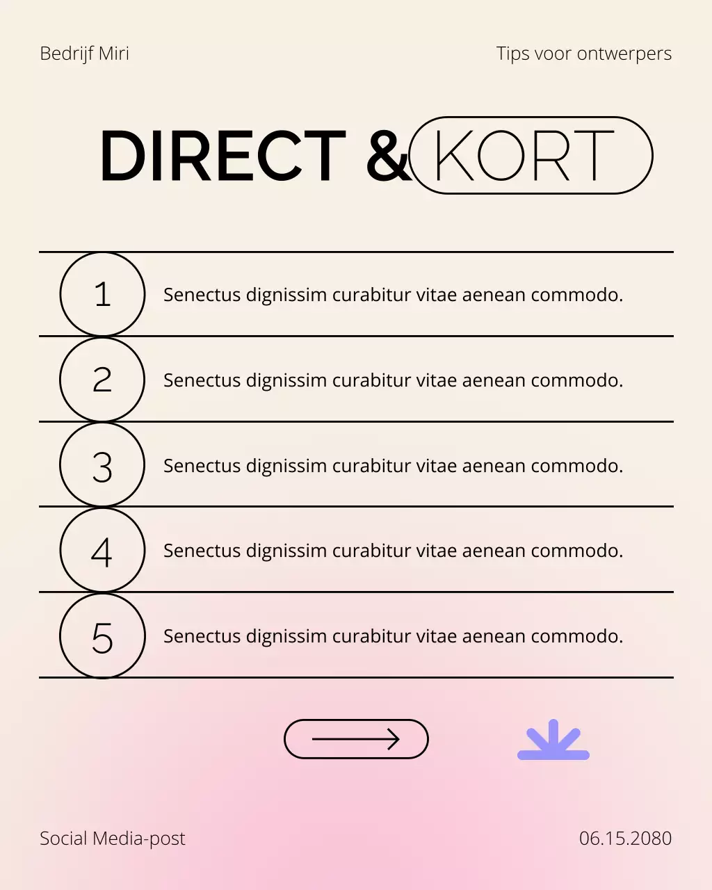 Crème en roze Creator Tips Carrousel Instagram-bericht