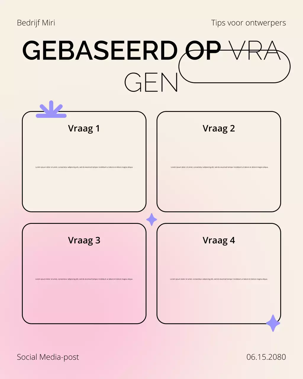 Crème en roze Creator Tips Carrousel Instagram-bericht