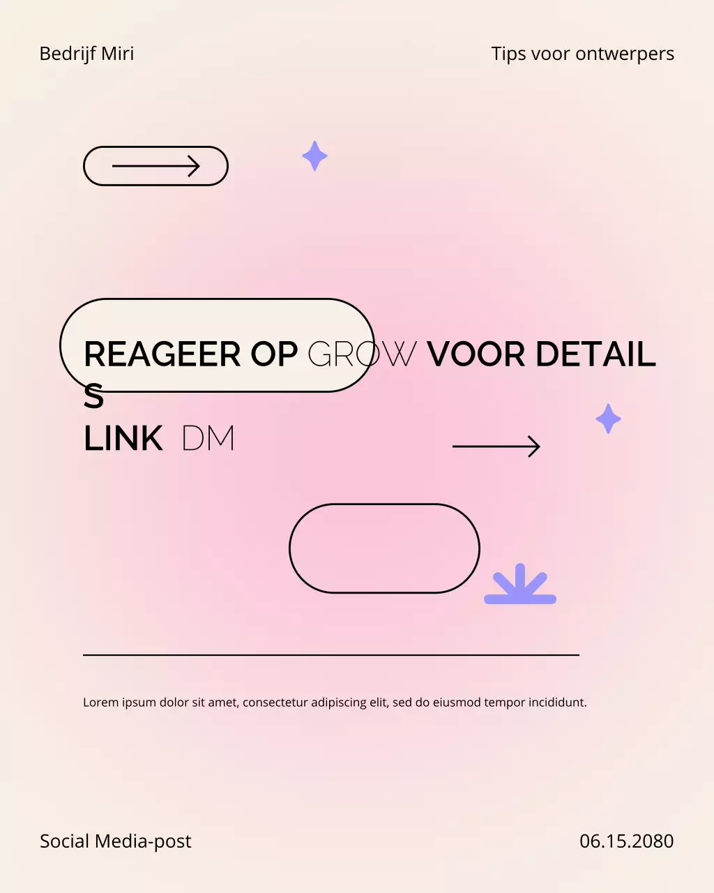 Crème en roze Creator Tips Carrousel Instagram-bericht
