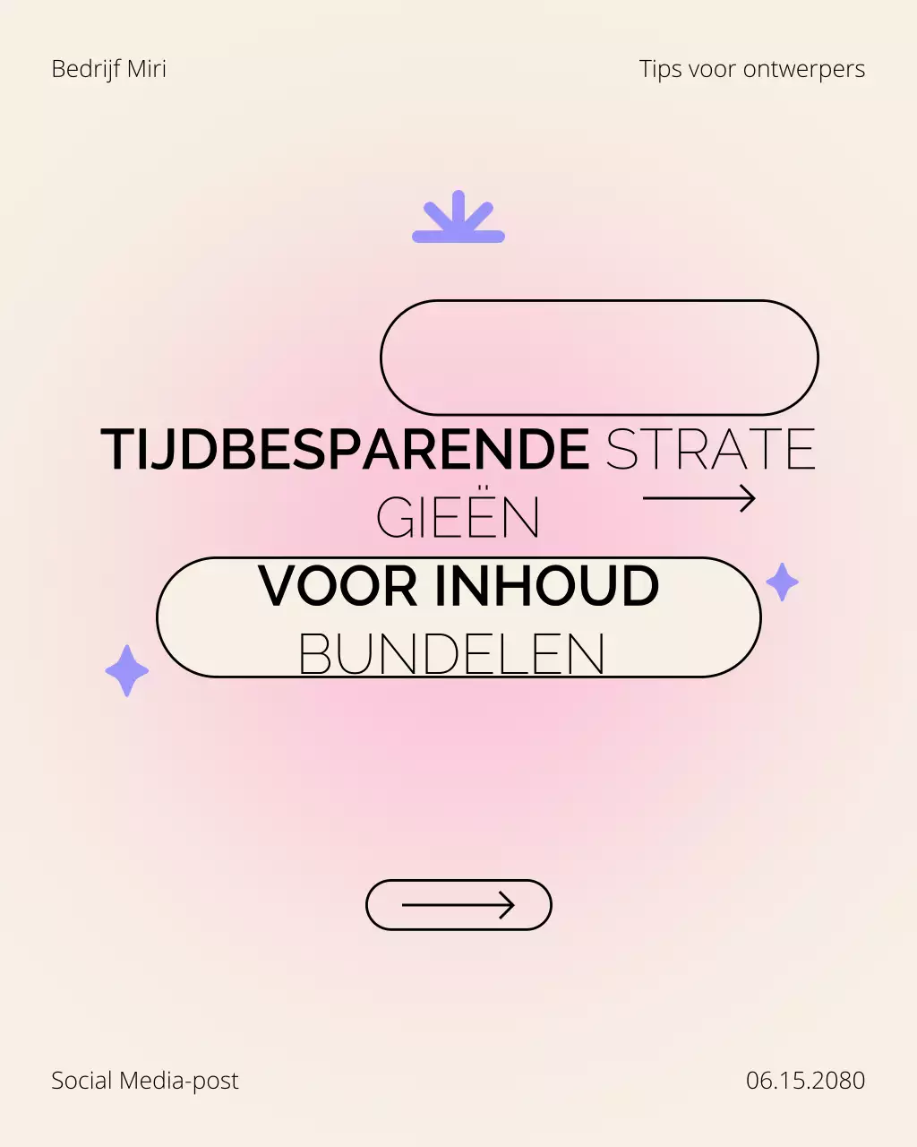 Crème en roze Creator Tips Carrousel Instagram-bericht