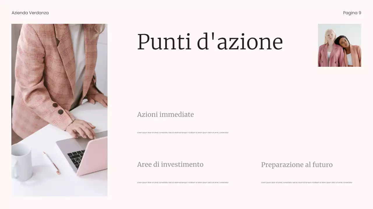 Presentazione del rapporto sulle tendenze del mercato minimalista beige e nero