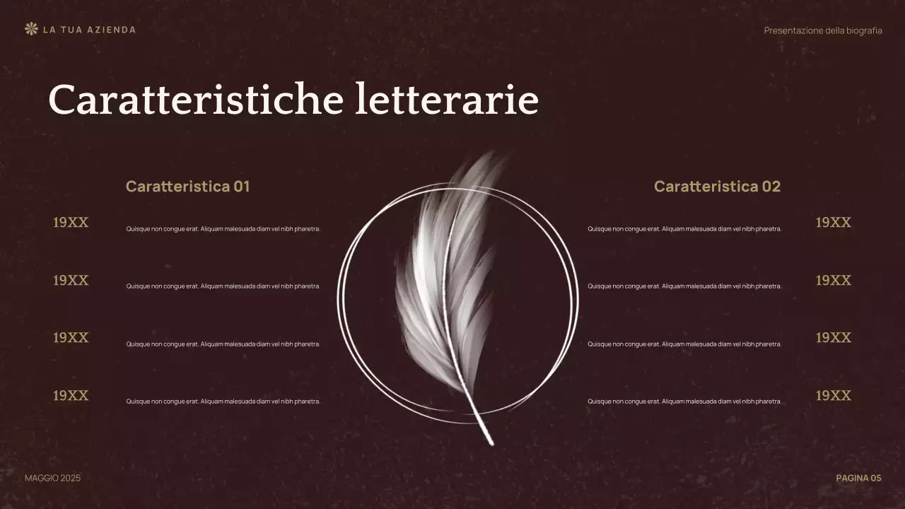 Presentazione della conferenza di letteratura classica di Brown