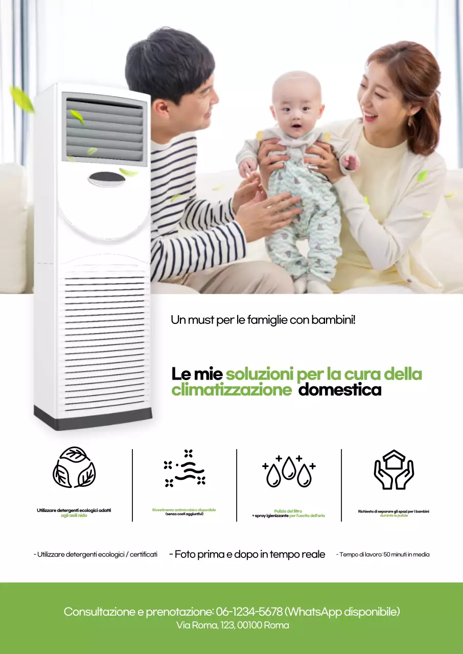 Pubblicità di elettrodomestici moderni ed ecologici