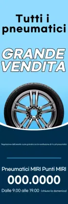 Annuncio di vendita di pneumatici blu e blu navy puliti