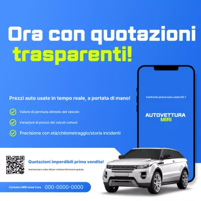 Annuncio di auto usata moderna blu