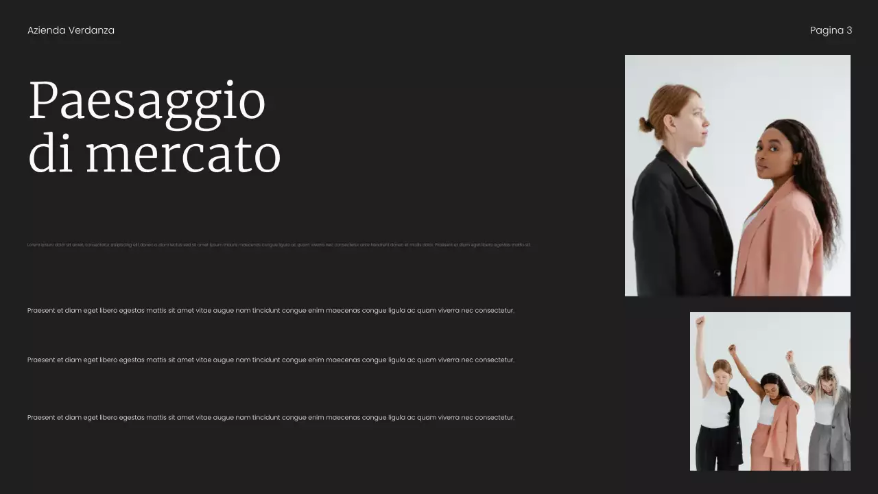 Presentazione del rapporto sulle tendenze del mercato minimalista beige e nero