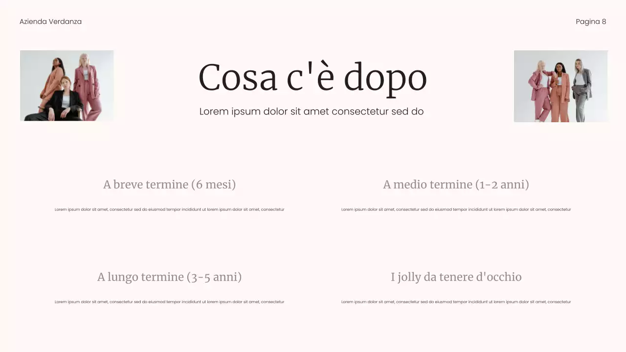 Presentazione del rapporto sulle tendenze del mercato minimalista beige e nero