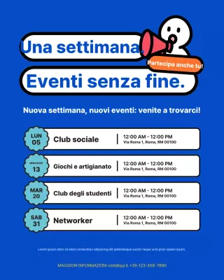 Annuncio dell'evento Blue Modern su Instagram