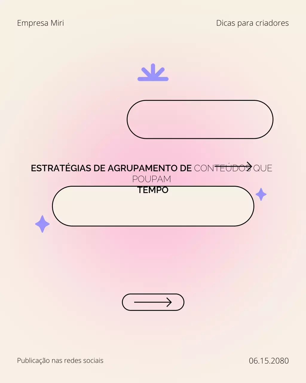 Postagens do Instagram em Carrossel com Dicas para Criadores em Creme e Rosa