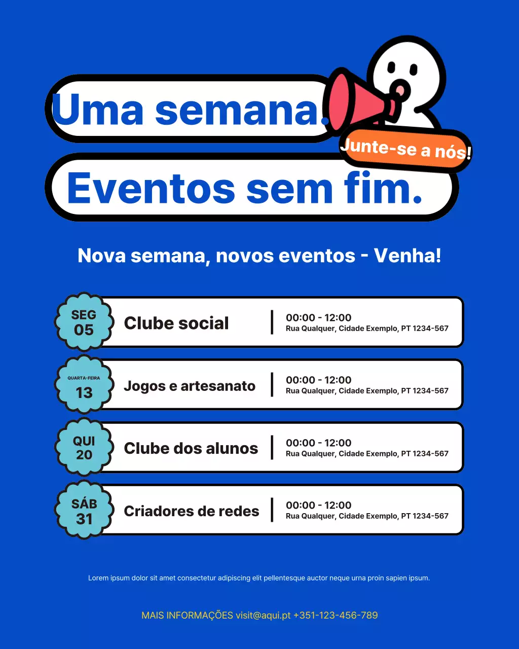 Publicação no Instagram sobre o evento Blue Modern