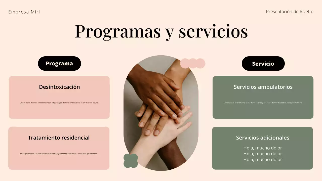 Presentación del Centro de Tratamiento de Abuso de Sustancias Cream and Green