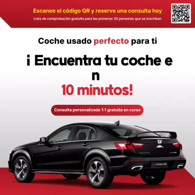Anuncio de coche moderno rojo