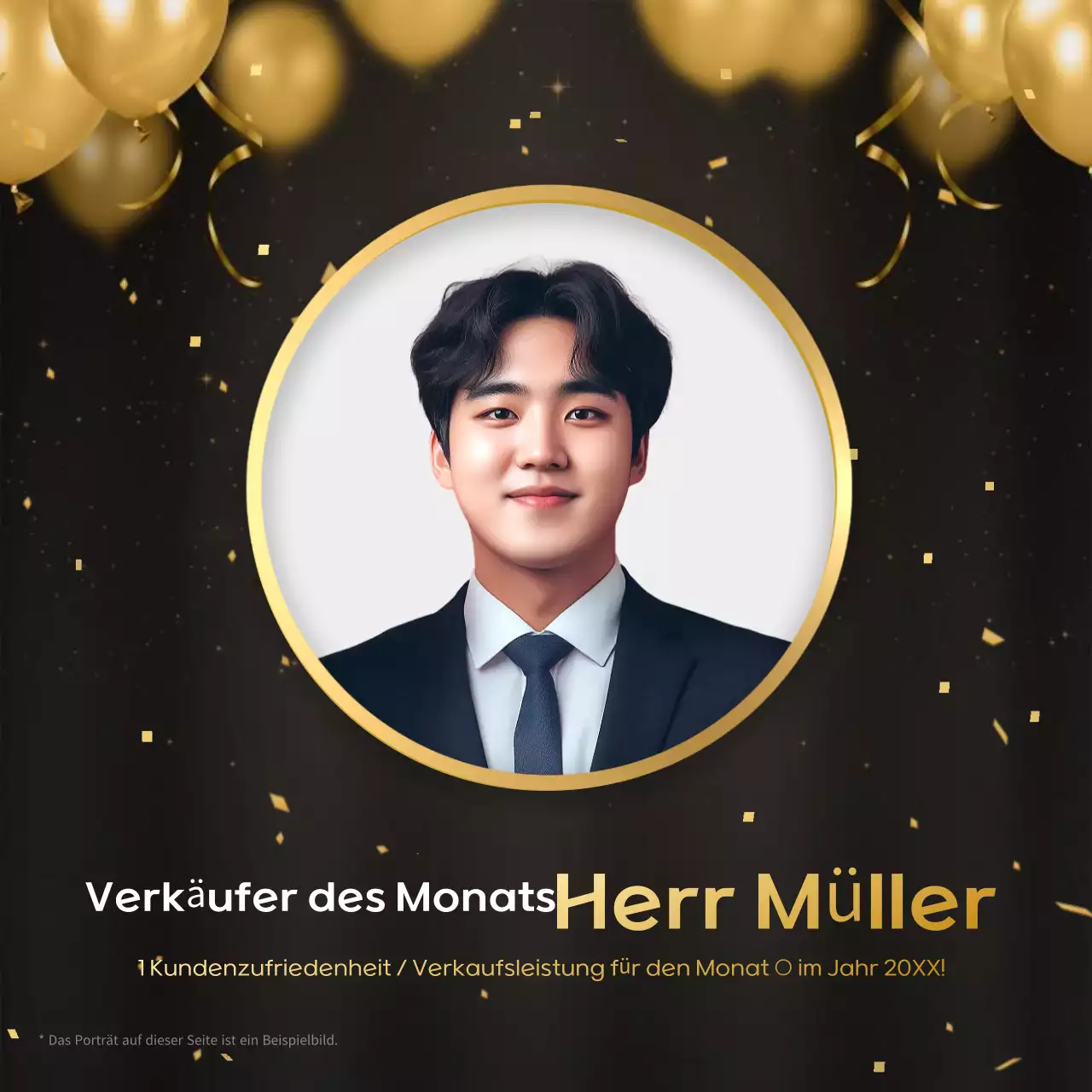 Stilvolle schwarz-goldene Händleraktion für den Autoverkaufskönig dieses Monats