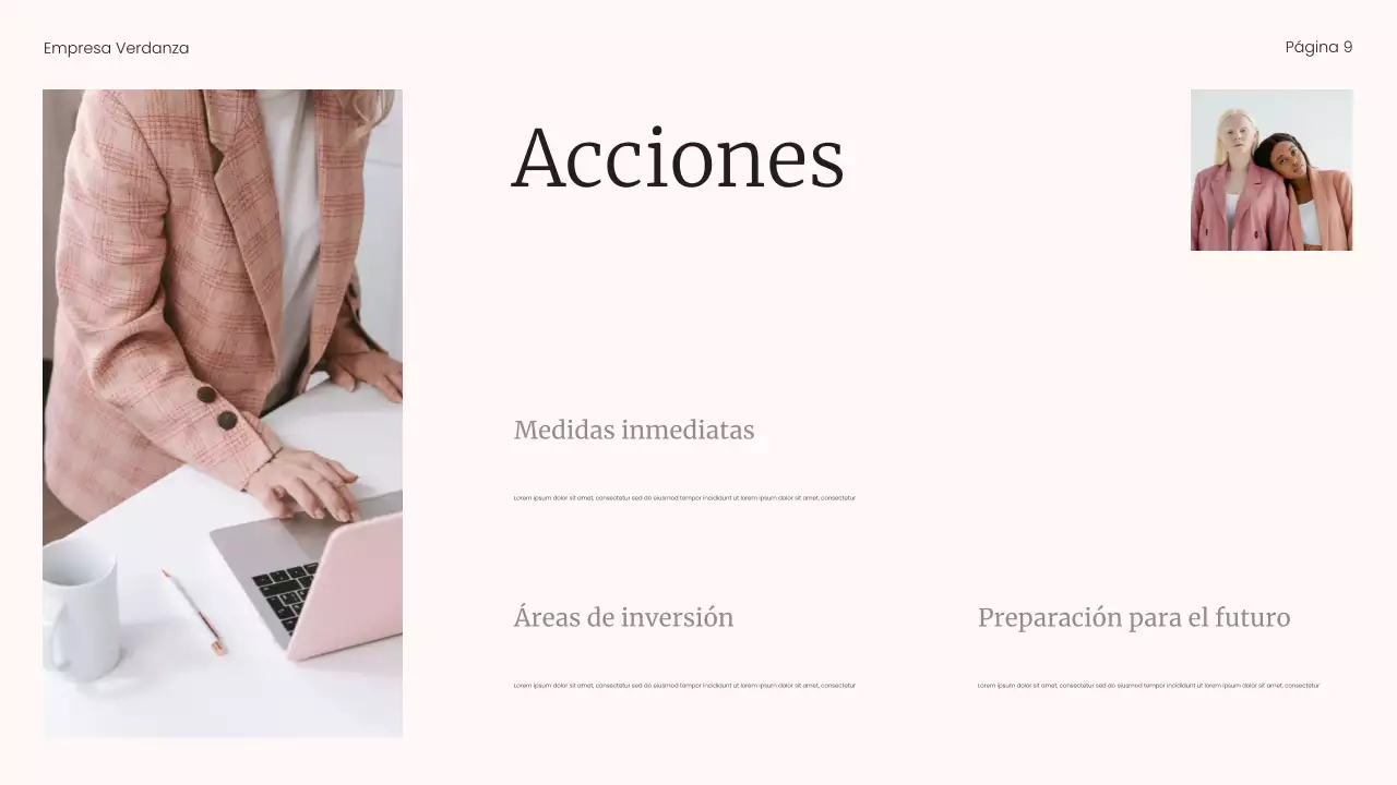 Presentación del informe de tendencias del mercado minimalista en beige y negro