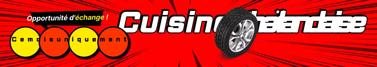 Publicité spéciale pour un pneu en édition limitée pop art rouge et jaune