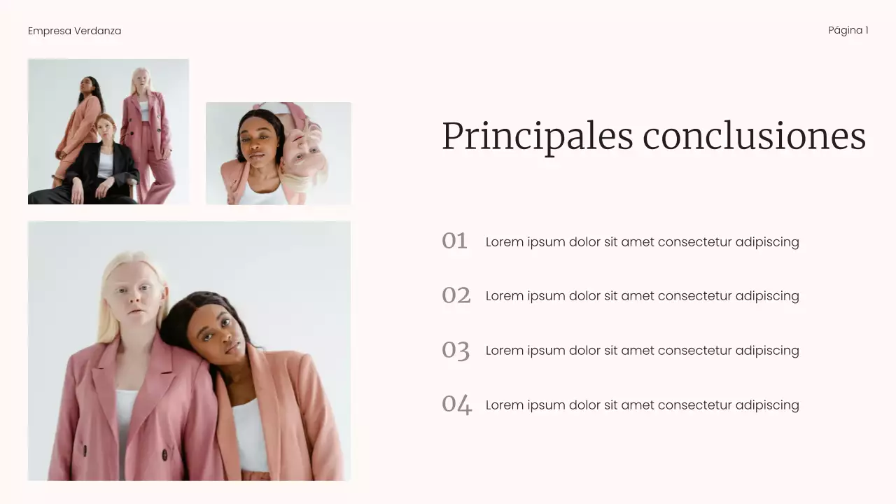 Presentación del informe de tendencias del mercado minimalista en beige y negro