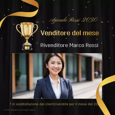 Promozione del concessionario "Auto del mese" di lusso nera e oro