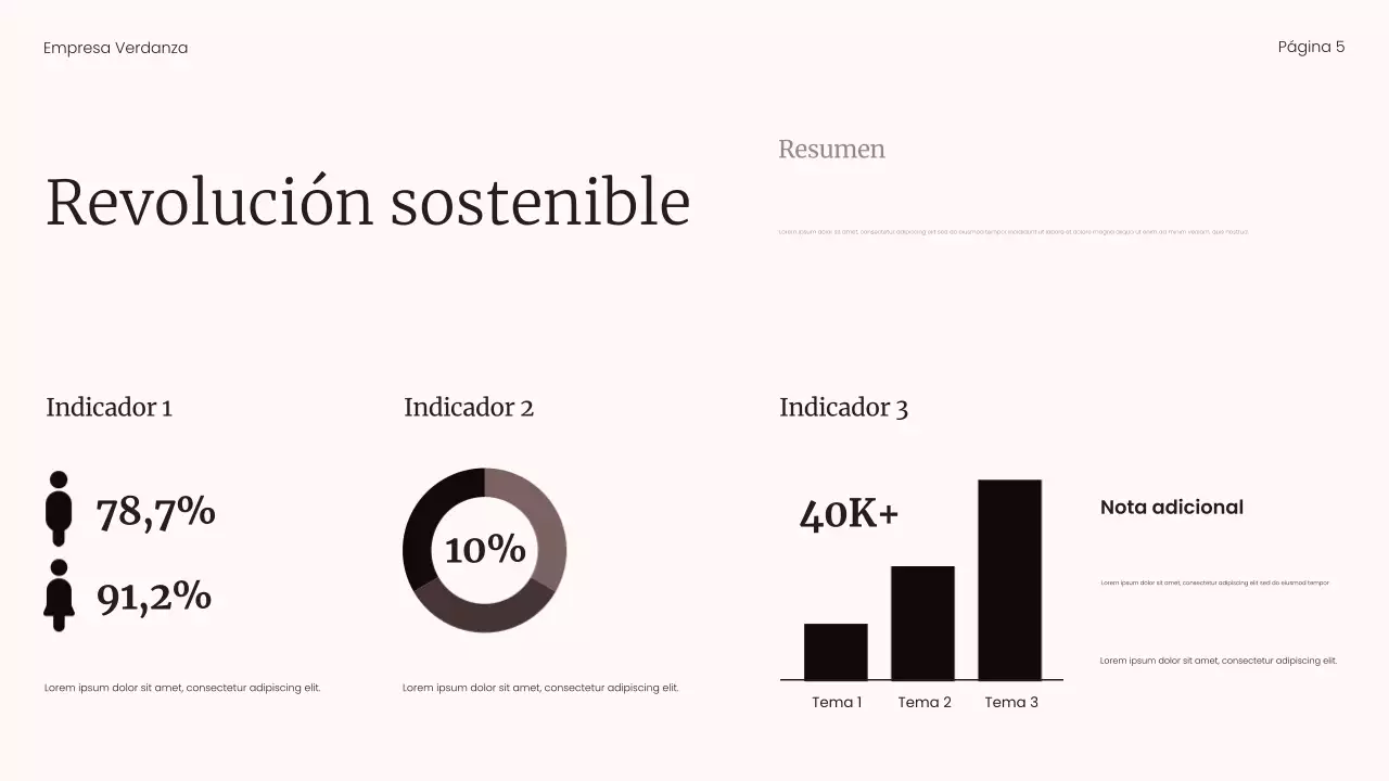 Presentación del informe de tendencias del mercado minimalista en beige y negro