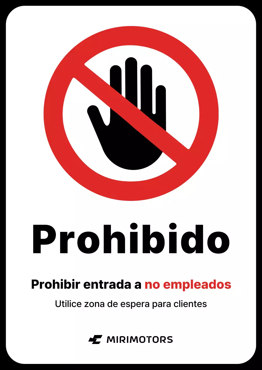 Aviso de prohibición de entrada al taller de reparación de automóviles Black and Red