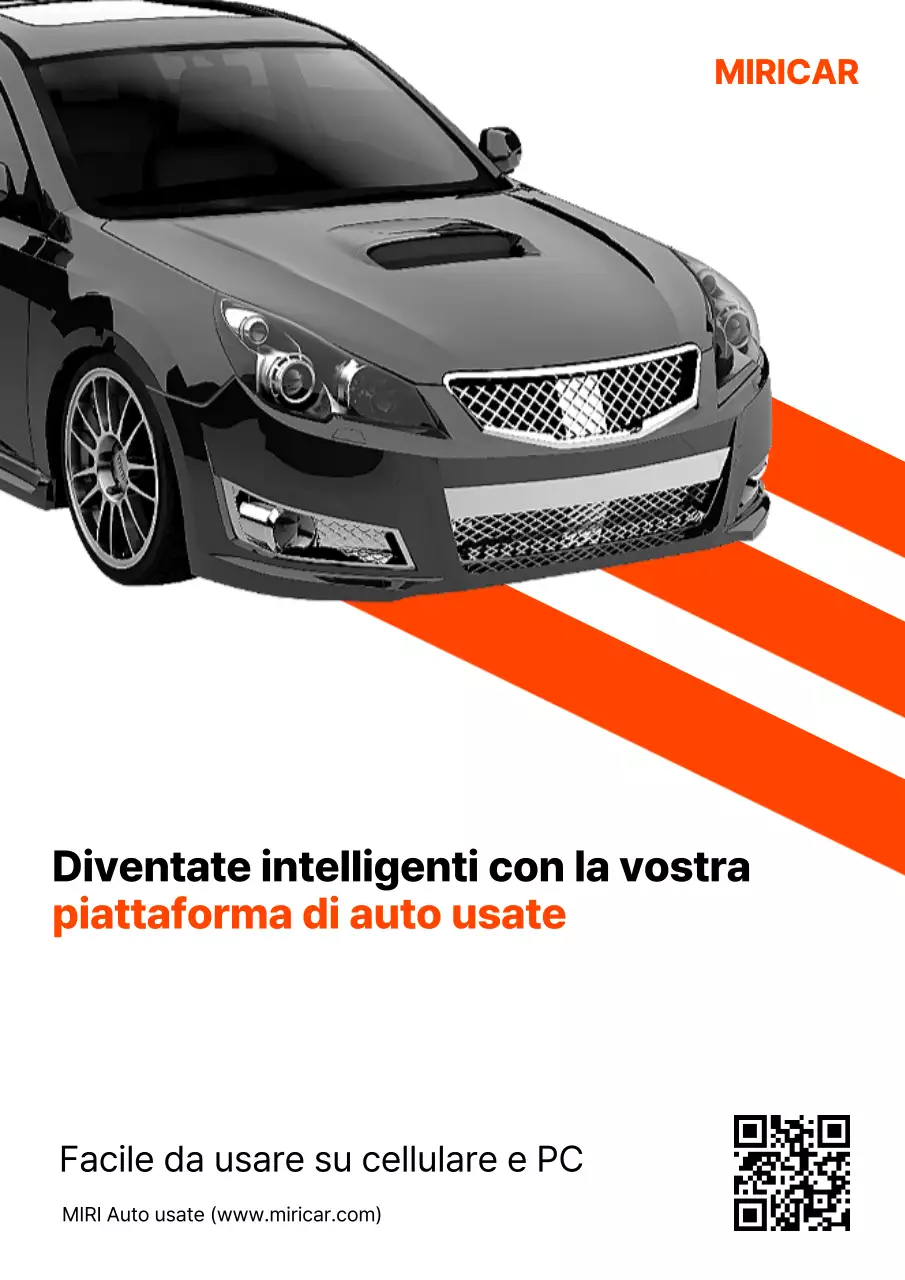 Promozione semplice della piattaforma per auto usate bianche e arancioni