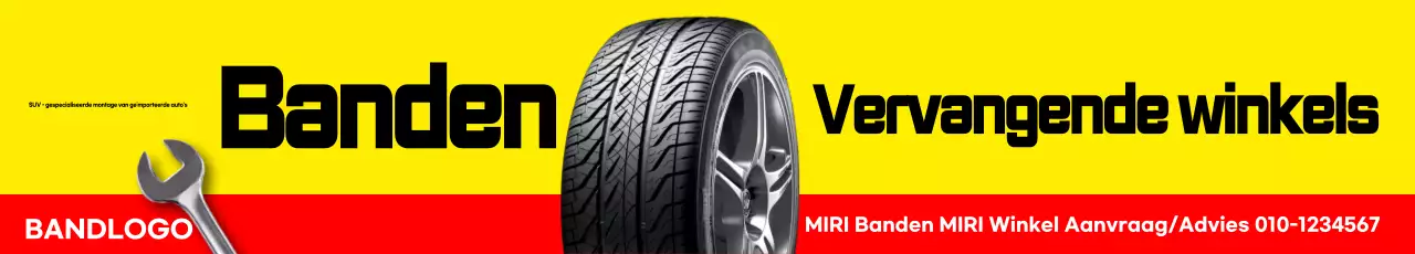 Eenvoudige promotie voor het vervangen van gele en rode banden in een speciaalzaak