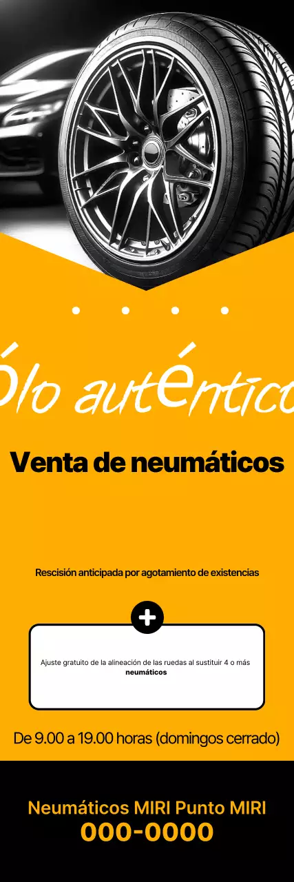 Promoción de venta con descuento genuina simple en amarillo y negro