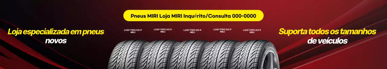 Promoção de uma nova loja de montagem de pneus de luxo em vermelho e amarelo