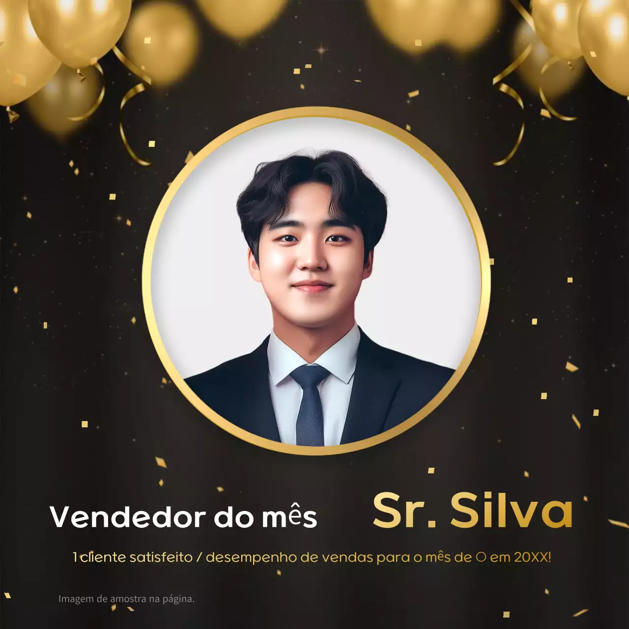 Promoção estilosa de concessionária em preto e dourado para o rei das vendas de carros deste mês