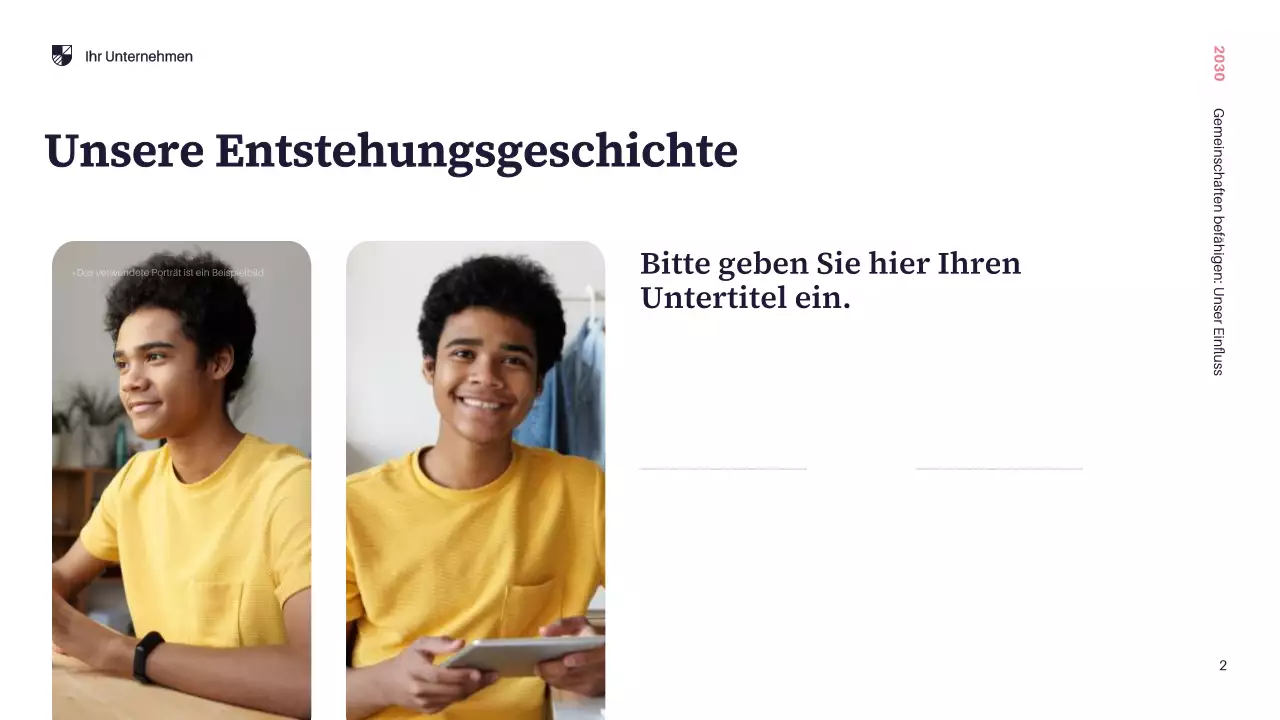 Gelbe Moderne Community-Präsentation