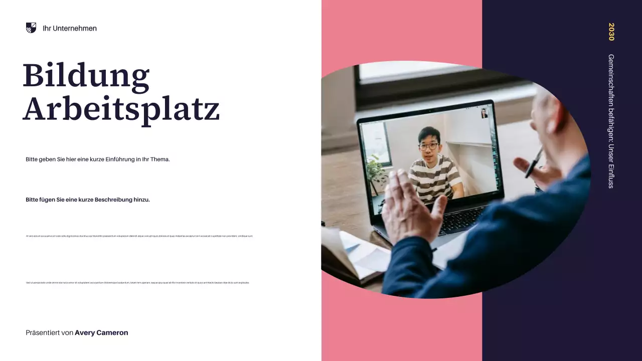 Gelbe Moderne Community-Präsentation