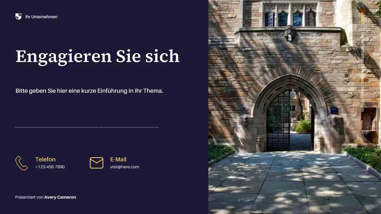 Gelbe Moderne Community-Präsentation