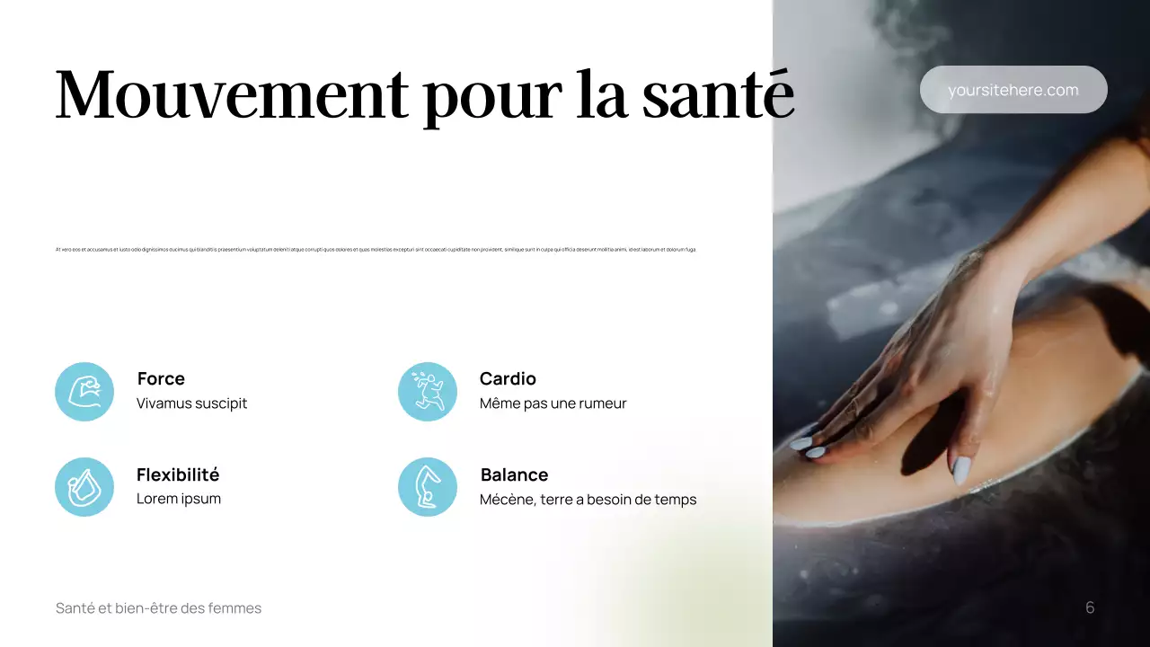 Modèle de guide de bien-être minimaliste blanc