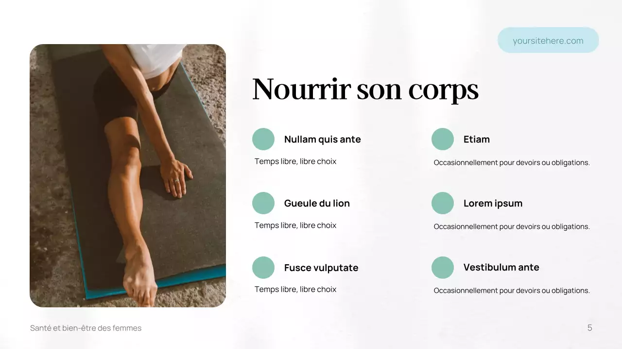 Modèle de guide de bien-être minimaliste blanc