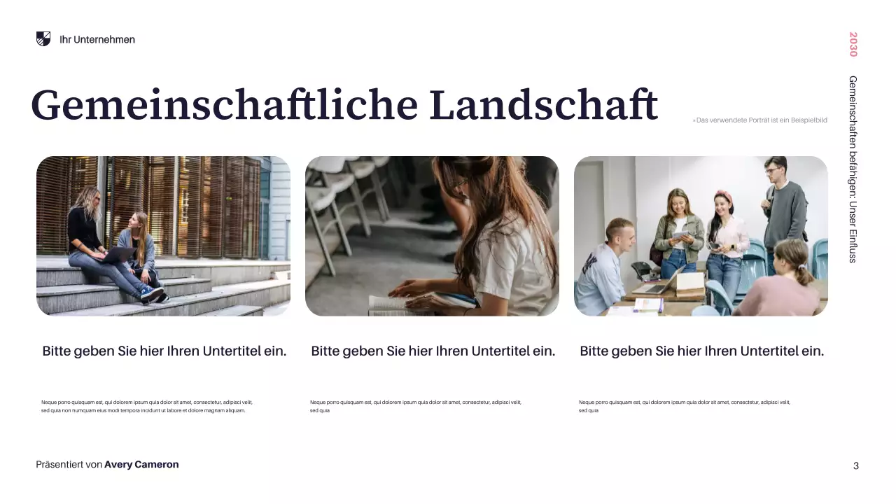 Gelbe Moderne Community-Präsentation