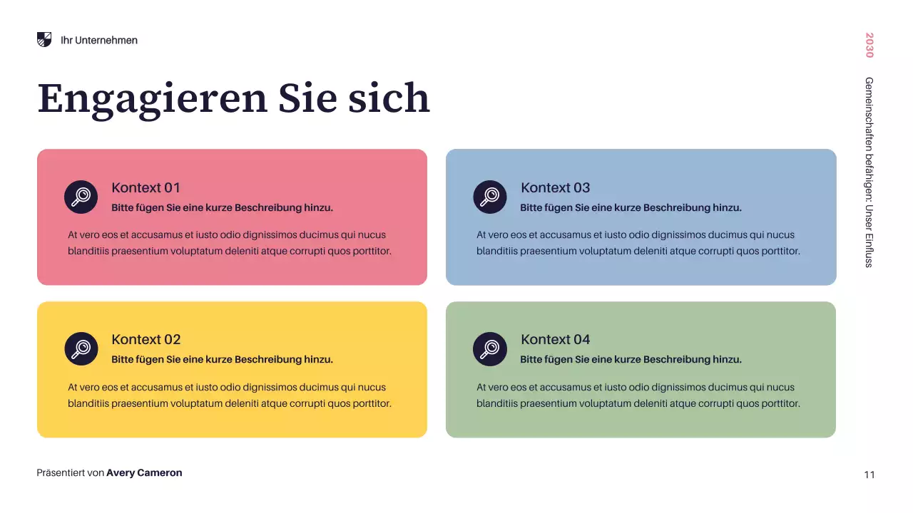 Gelbe Moderne Community-Präsentation