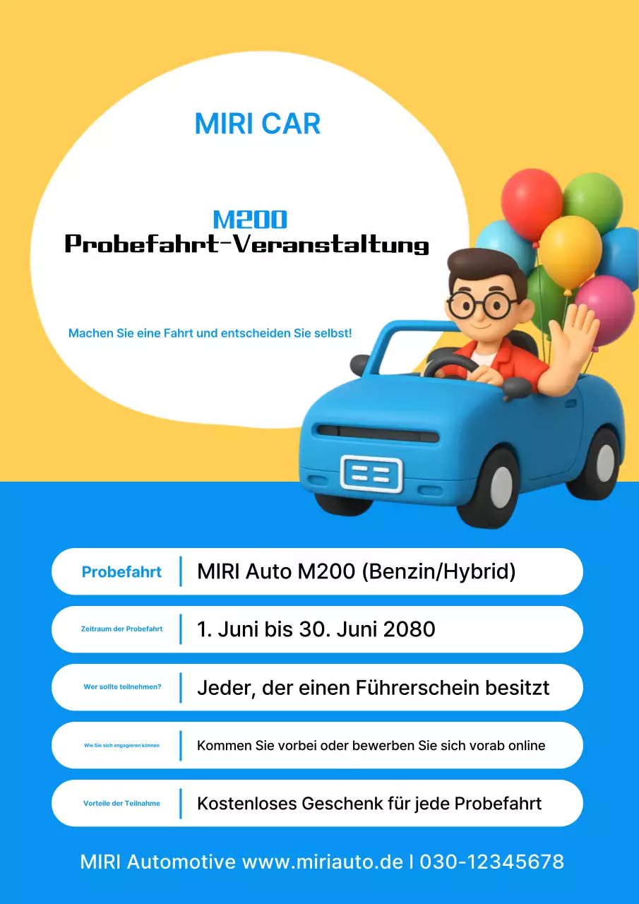 Blue Baby Car-Veranstaltungsleitfaden