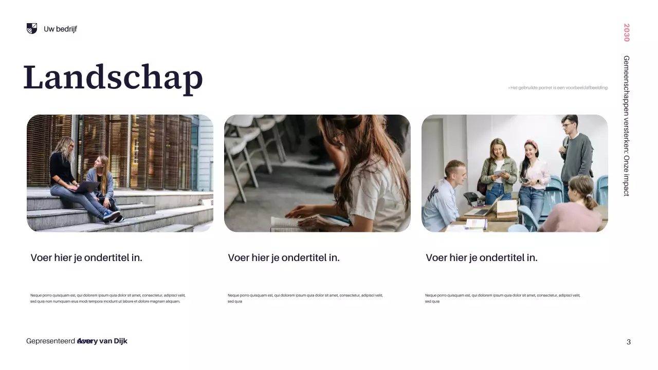 Gele moderne gemeenschapspresentatie