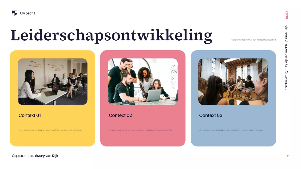 Gele moderne gemeenschapspresentatie