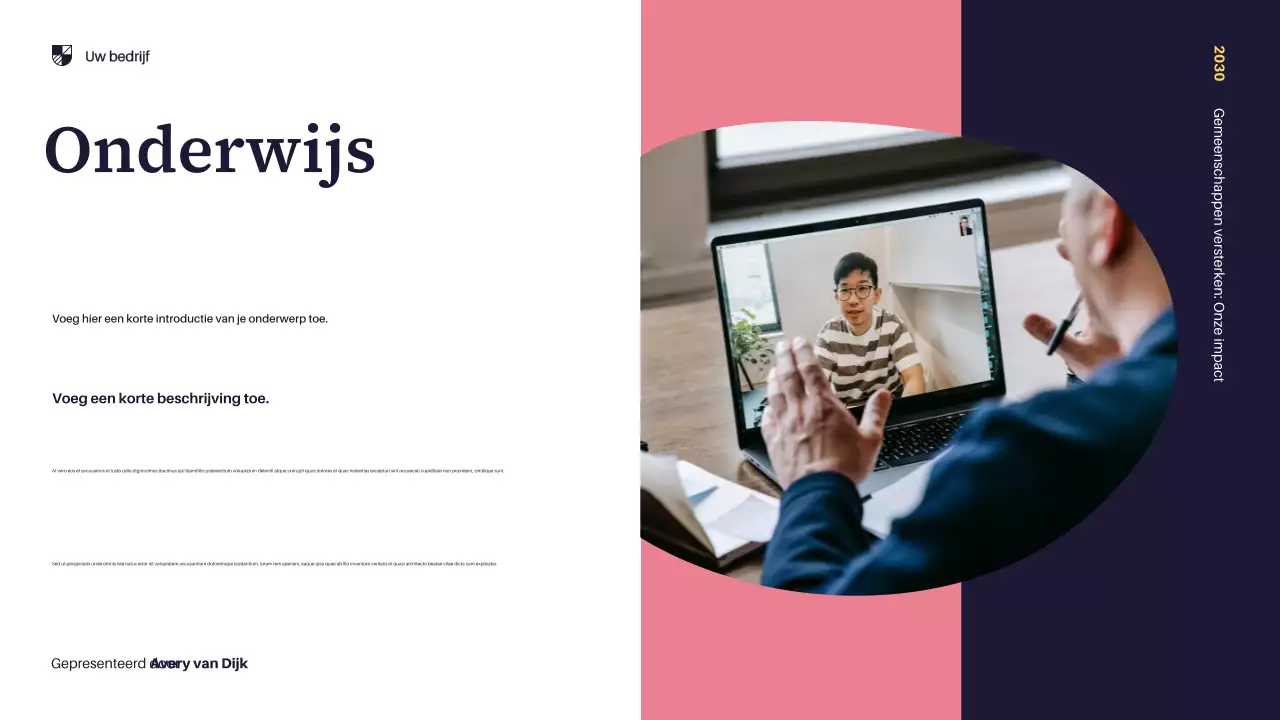 Gele moderne gemeenschapspresentatie