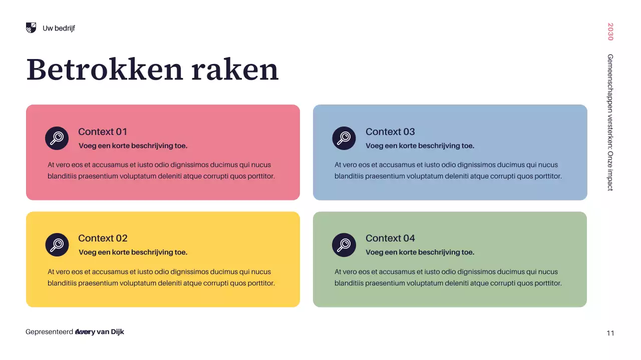 Gele moderne gemeenschapspresentatie