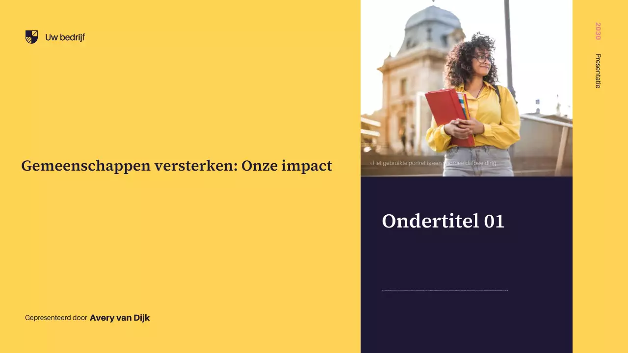 Gele moderne gemeenschapspresentatie