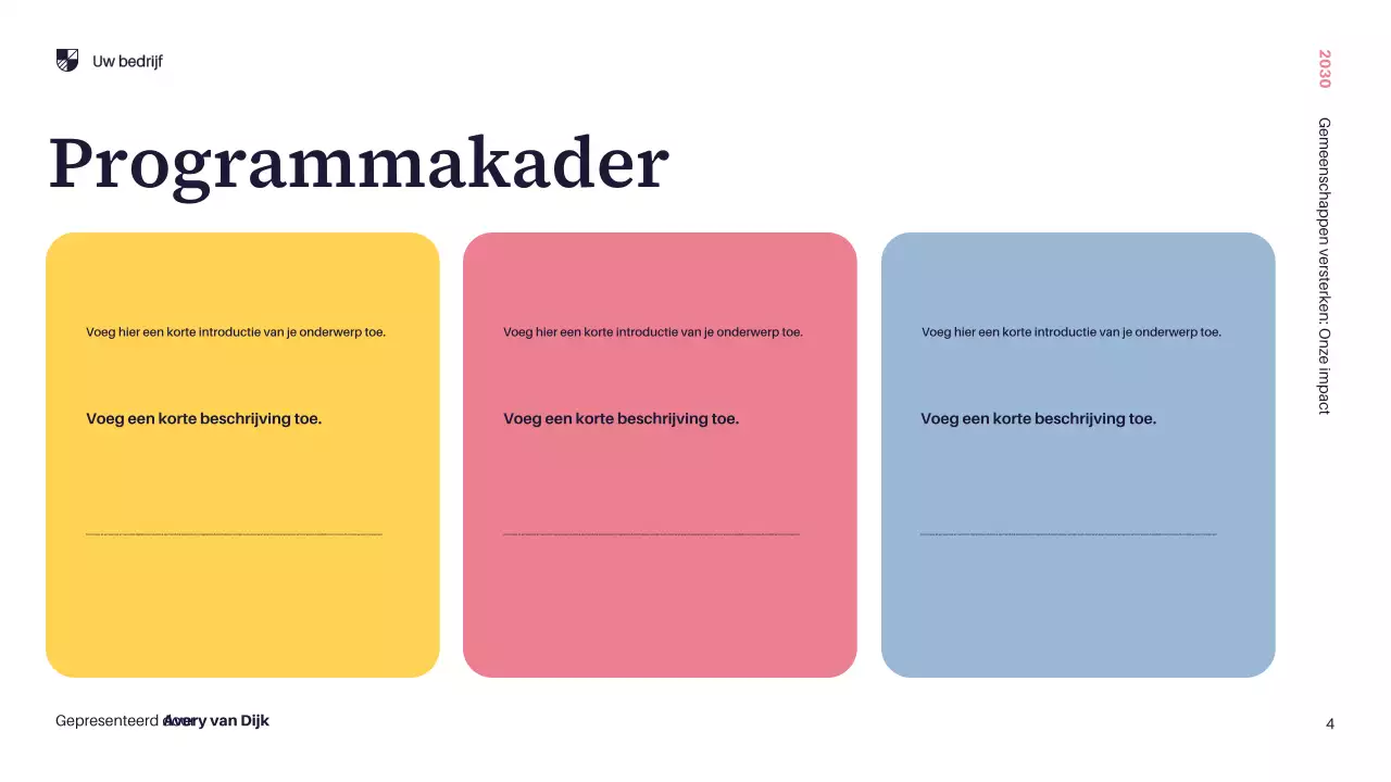 Gele moderne gemeenschapspresentatie