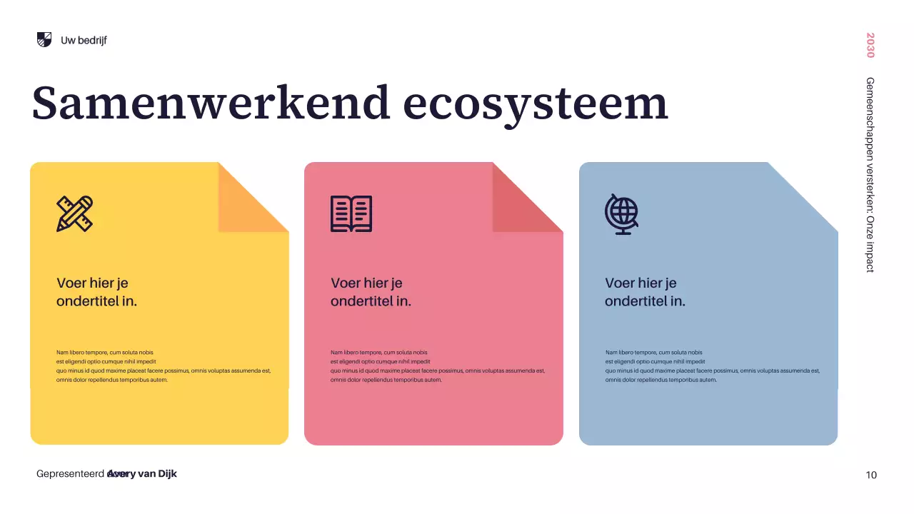 Gele moderne gemeenschapspresentatie