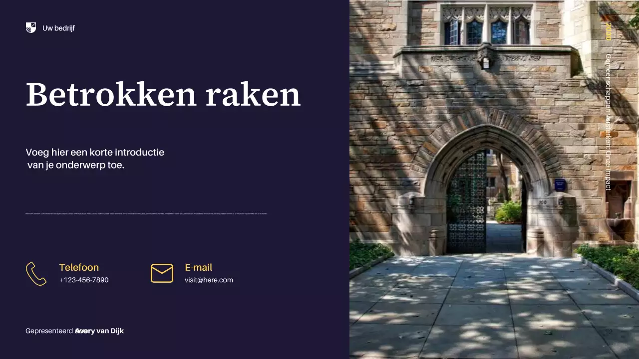 Gele moderne gemeenschapspresentatie