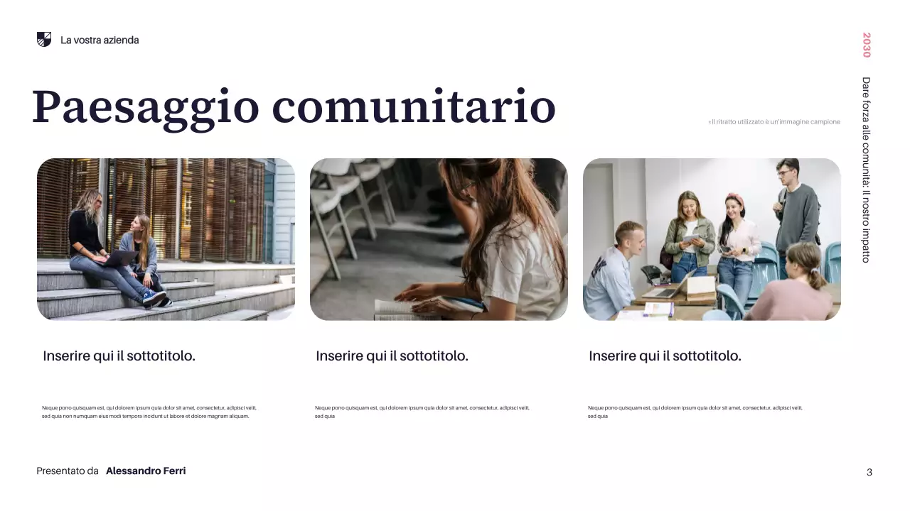 Presentazione della comunità moderna gialla