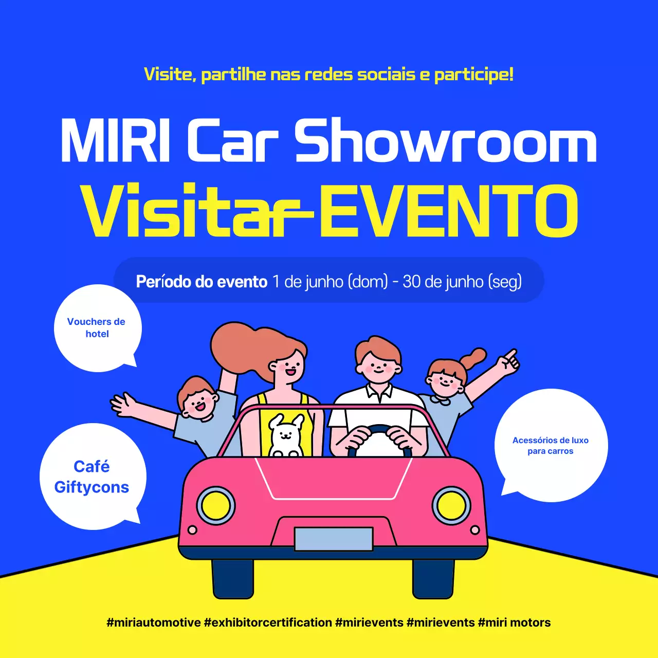 Guia de eventos do Blue Pop Car