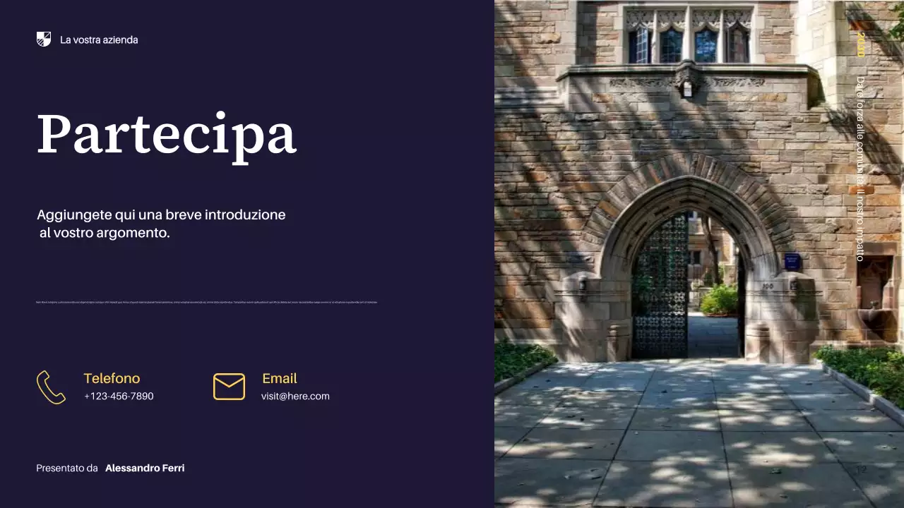 Presentazione della comunità moderna gialla