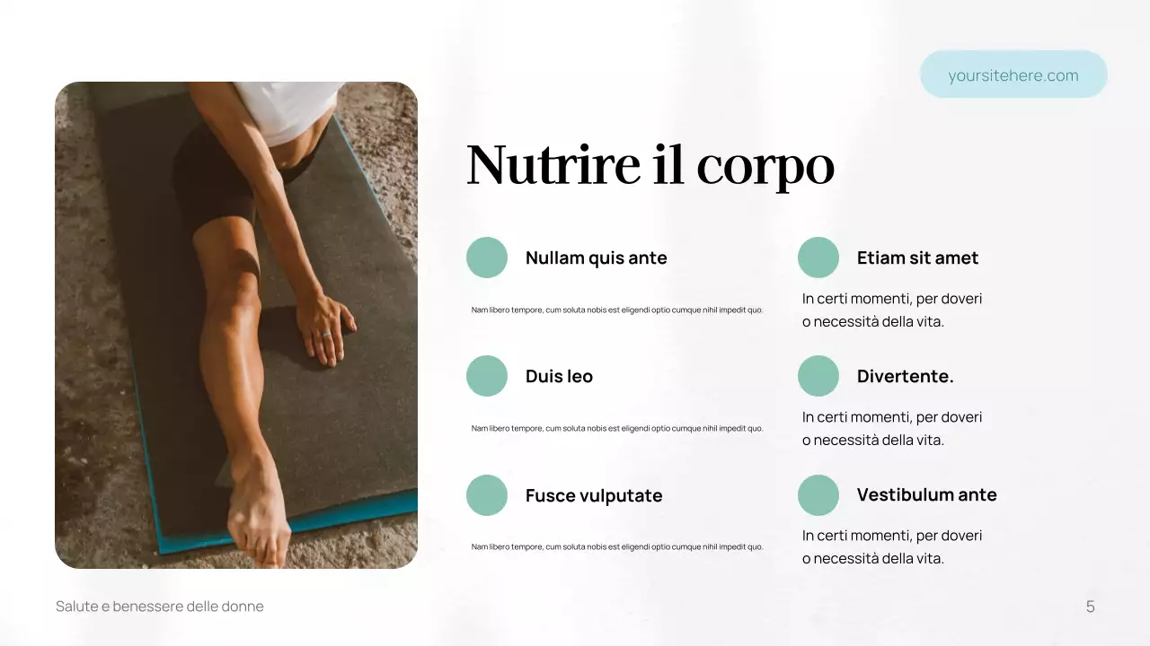 Modello di guida al benessere minimale bianco