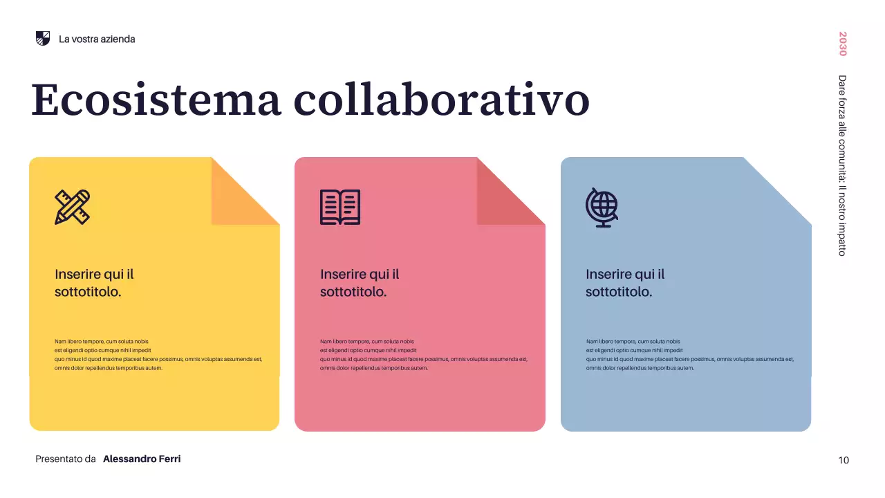 Presentazione della comunità moderna gialla